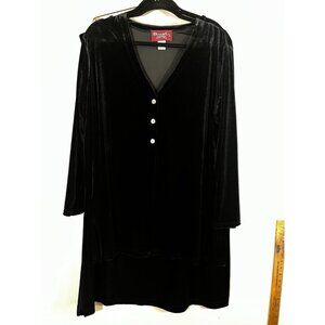 Vintage Denim Co Black Velvet Skirt Set 1X Festive Classic Chic Neutral Minimal